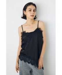 AZUL BY MOUSSY（アズールバイマウジー）の「【着丈バリエ】【大人気!待望のリピート】レースサテンアシメキャミソール 春服 夏服 秋服 冬服 レイヤード ドット柄有り（キャミソール）」