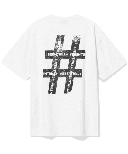 BEENTRILL(ビントリル)の「ヴィンテージハッシュタグオーバーサイズ半袖Tシャツ(アイスグレー)(Tシャツ/カットソー・レディース・その他・LARGE/SMALL/MEDIUM/X-LARGE)」の1枚目の写真