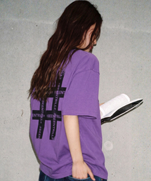 BEENTRILL（ビントリル）の「ヴィンテージハッシュタグオーバーサイズ半袖Tシャツ（バイオレット）（Tシャツ/カットソー）」