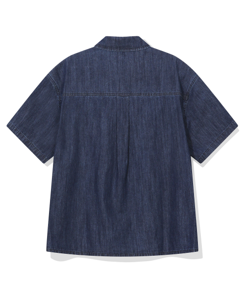 BEENTRILL（ビントリル）の「ライトデニム半袖ワークシャツ（インディゴ）（その他トップス・レディース・その他・SMALL/MEDIUM/LARGE/X-LARGE）」の3枚目の写真
