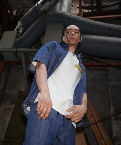 BEENTRILL（ビントリル）の「ライトデニム半袖ワークシャツ（インディゴ）（その他トップス・レディース・その他・SMALL/MEDIUM/LARGE/X-LARGE）」の6枚目の写真