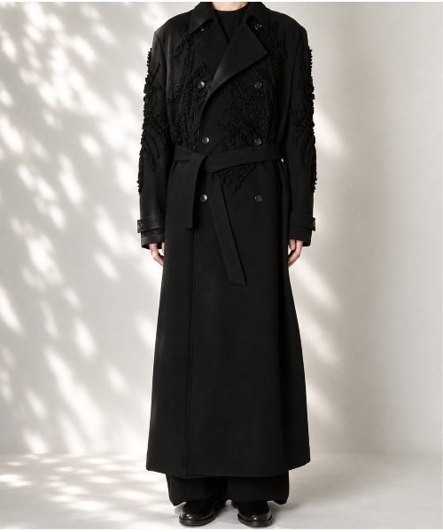 TAAKK（ターク）の「【TAAKK/ターク】TA26AW-CO051 LONG WOOL COAT（トレンチコート・メンズ・ベージュ/ブラック・2）」の2枚目の写真