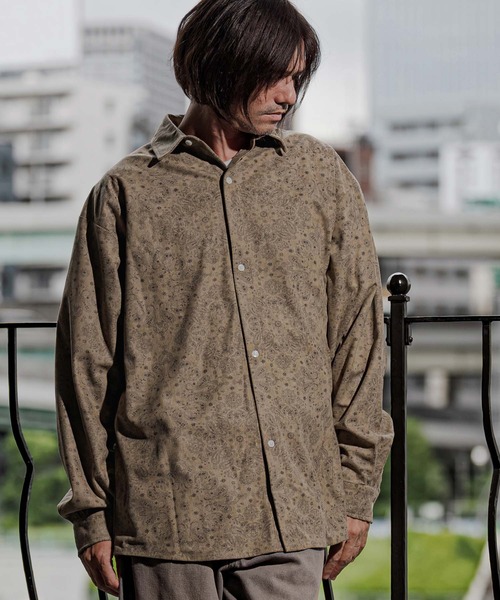 CAMBIO(カンビオ)の「ms6620-ペイズリー×コーデュロイシャツ(BP-BFA0125)(シャツ/ブラウス・メンズ・ベージュ/カーキ/グレー・S/M/L)」の5枚目の写真