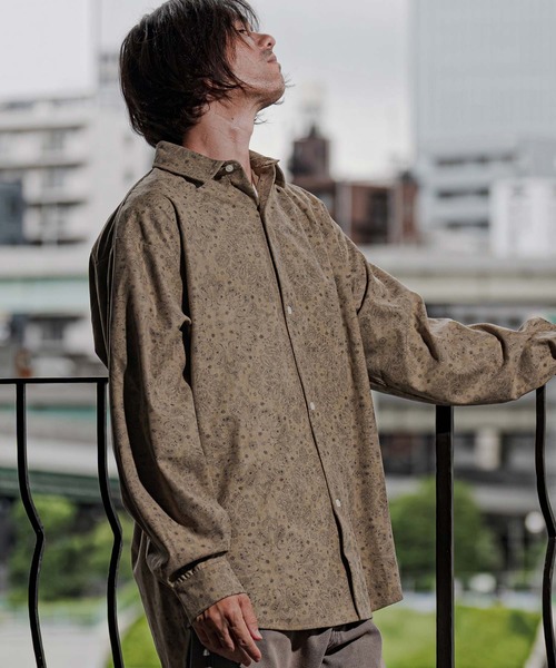 CAMBIO(カンビオ)の「ms6620-ペイズリー×コーデュロイシャツ(BP-BFA0125)(シャツ/ブラウス・メンズ・ベージュ/カーキ/グレー・S/M/L)」の6枚目の写真