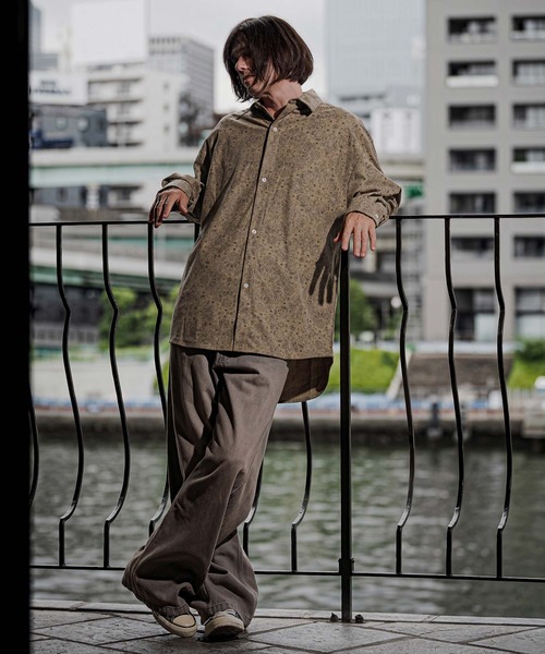 CAMBIO(カンビオ)の「ms6620-ペイズリー×コーデュロイシャツ(BP-BFA0125)(シャツ/ブラウス・メンズ・ベージュ/カーキ/グレー・S/M/L)」の7枚目の写真