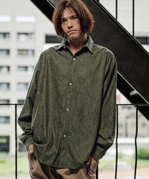 CAMBIO(カンビオ)の「ms6620-ペイズリー×コーデュロイシャツ(BP-BFA0125)(シャツ/ブラウス・メンズ・ベージュ/カーキ/グレー・S/M/L)」の12枚目の写真