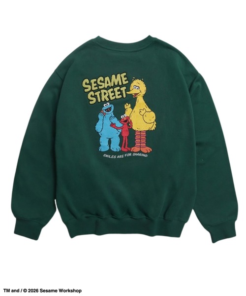 Ha-Li-C STORE(ハリックストア)の「【セサミストリート】カスレプリントスウェット(スウェット・メンズ・オフホワイト/チャコールグレー/A/ダークグリーン・LARGE/MEDIUM/X-LARGE)」の3枚目の写真