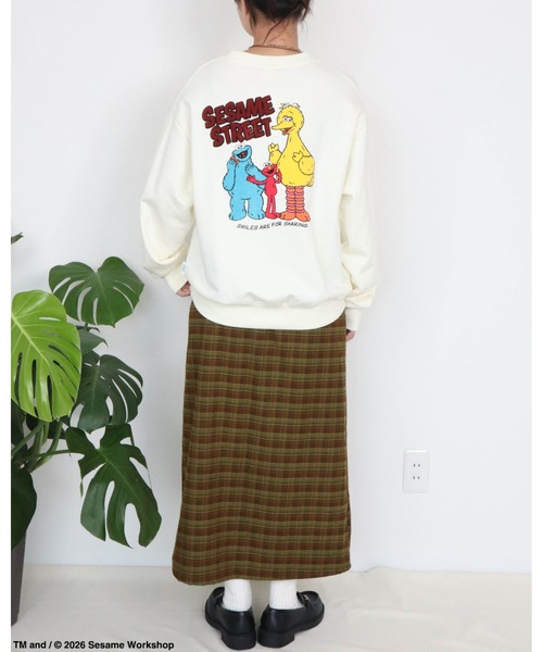 Ha-Li-C STORE(ハリックストア)の「【セサミストリート】カスレプリントスウェット(スウェット・メンズ・オフホワイト/チャコールグレー/A/ダークグリーン・LARGE/MEDIUM/X-LARGE)」の6枚目の写真