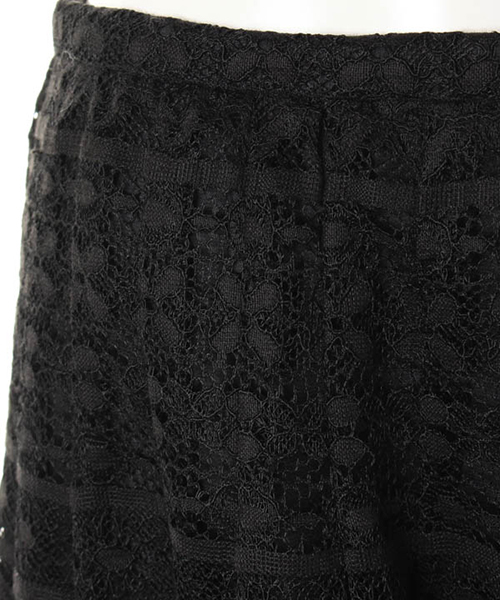 31 Sons de mode（トランテアン　ソン　ドゥ　モード）の「レースレイヤードスリットロングスカート（スカート・レディース・ホワイト/ブラック・36/38）」の9枚目の写真