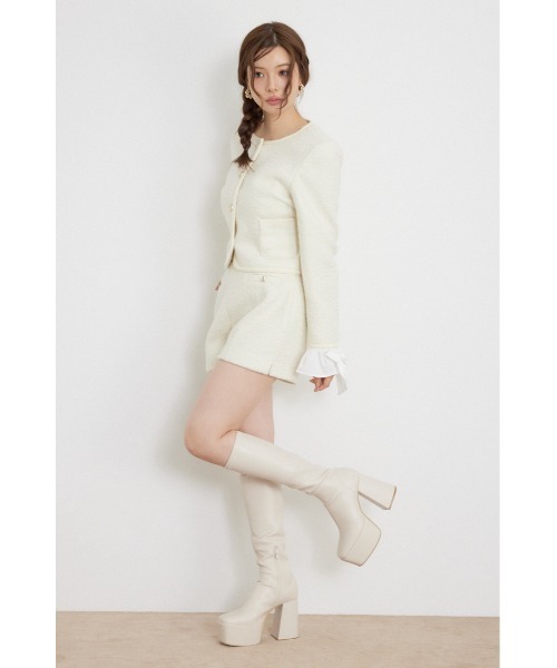 rienda(リエンダ)の「【セットアップ対応】ハイウエストスリットショートパンツ 秋服 冬服(その他パンツ・レディース・グレー/アイボリー/ベージュ・X-SMALL/SMALL/MEDIUM)」の5枚目の写真