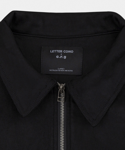 LETTERCOMO（レテルコモ）の「スタンドカラー スエード クロップジャケット ブラック（ライダースジャケット・レディース・ブラック・LARGE/X-LARGE/MEDIUM）」の3枚目の写真