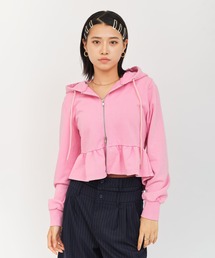 atmos pink Peplum Zip Hoodie / アトモス ピンク ペプラム ジップ フード