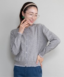 【全８色展開】プチフリルニットカーデ