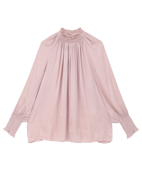 Tiara(ティアラ)の「《定番》2wayフリルネックギャザーブラウス(セットアップ可)(シャツ/ブラウス・レディース・アイボリー/ピンク/ブラウン・FREE)」の3枚目の写真