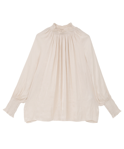 Tiara(ティアラ)の「《定番》2wayフリルネックギャザーブラウス(セットアップ可)(シャツ/ブラウス・レディース・アイボリー/ピンク/ブラウン・FREE)」の1枚目の写真