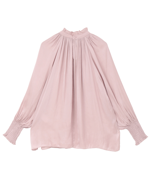 Tiara(ティアラ)の「《定番》2wayフリルネックギャザーブラウス(セットアップ可)(シャツ/ブラウス・レディース・アイボリー/ピンク/ブラウン・FREE)」の4枚目の写真