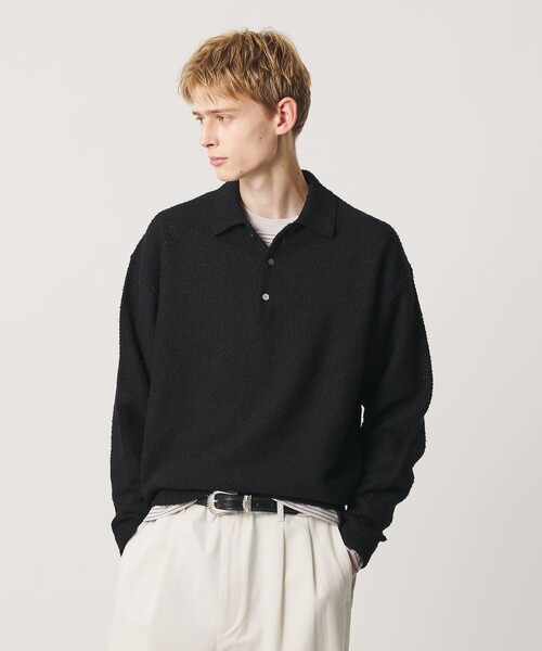 BEAUTY&YOUTH UNITED ARROWS(ビューティーアンドユースユナイテッドアローズ)の「ニュアンス カール 3B ポロニット ウォッシャブル(ニット/セーター・メンズ・モカ/レッド/ブラック・S/M/L/XL)」の2枚目の写真