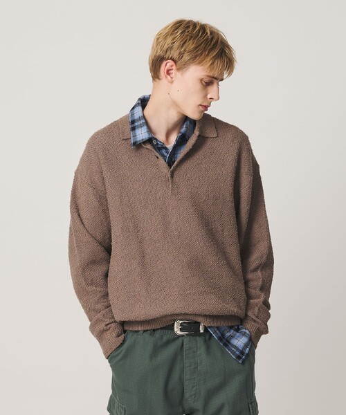 BEAUTY&YOUTH UNITED ARROWS(ビューティーアンドユースユナイテッドアローズ)の「ニュアンス カール 3B ポロニット ウォッシャブル(ニット/セーター・メンズ・モカ/レッド/ブラック・S/M/L/XL)」の5枚目の写真