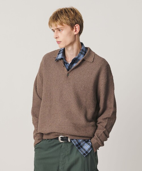 BEAUTY&YOUTH UNITED ARROWS(ビューティーアンドユースユナイテッドアローズ)の「ニュアンス カール 3B ポロニット ウォッシャブル(ニット/セーター・メンズ・モカ/レッド/ブラック・S/M/L/XL)」の6枚目の写真