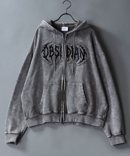 SITRY(シトリー)の「Grunge Style Sweat Zip Hoodie/グランジ ヴィンテージライク オーバーサイズ ショート丈 裏毛 フルジップパーカー フーディー パーカー スウェット レディース メンズ(パーカー・メンズ・ブラウン/カーキ/ブラック・M/L)」の8枚目の写真