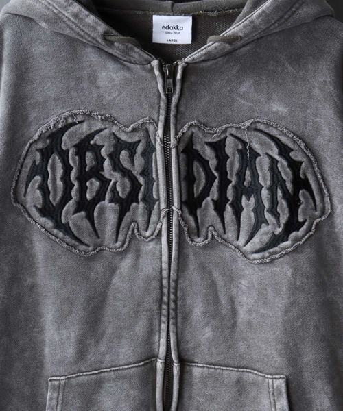 SITRY(シトリー)の「Grunge Style Sweat Zip Hoodie/グランジ ヴィンテージライク オーバーサイズ ショート丈 裏毛 フルジップパーカー フーディー パーカー スウェット レディース メンズ(パーカー・メンズ・ブラウン/カーキ/ブラック・M/L)」の12枚目の写真