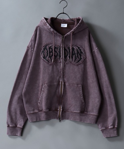 SITRY(シトリー)の「Grunge Style Sweat Zip Hoodie/グランジ ヴィンテージライク オーバーサイズ ショート丈 裏毛 フルジップパーカー フーディー パーカー スウェット レディース メンズ(パーカー・メンズ・ブラウン/カーキ/ブラック・M/L)」の6枚目の写真