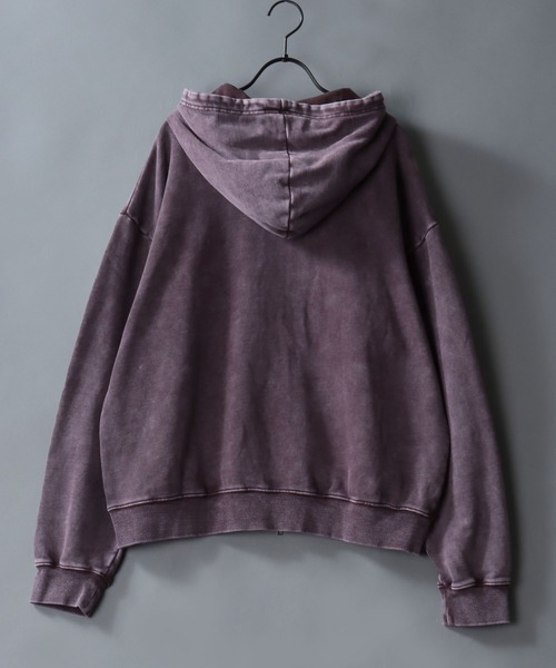 SITRY(シトリー)の「Grunge Style Sweat Zip Hoodie/グランジ ヴィンテージライク オーバーサイズ ショート丈 裏毛 フルジップパーカー フーディー パーカー スウェット レディース メンズ(パーカー・メンズ・ブラウン/カーキ/ブラック・M/L)」の7枚目の写真