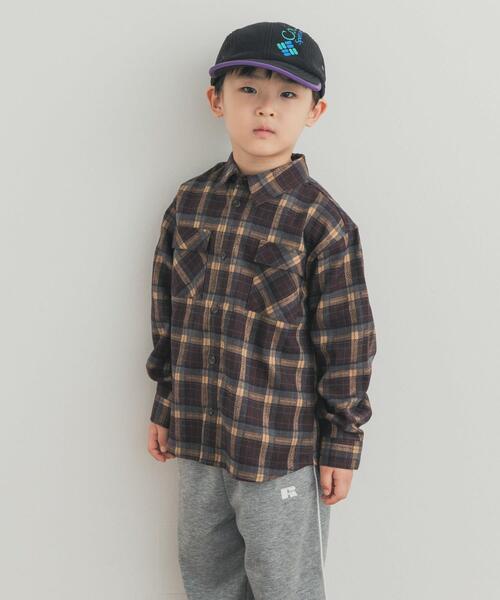 URBAN RESEARCH DOORS(アーバンリサーチドアーズ)の「『150サイズあり』ネルチェックオーバーサイズシャツ(KIDS)(シャツ/ブラウス・キッズ・ネイビー/キャメル・150/120/135)」の16枚目の写真