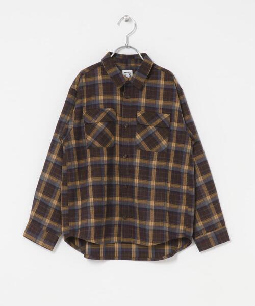 URBAN RESEARCH DOORS(アーバンリサーチドアーズ)の「『150サイズあり』ネルチェックオーバーサイズシャツ(KIDS)(シャツ/ブラウス・キッズ・ネイビー/キャメル・150/120/135)」の20枚目の写真