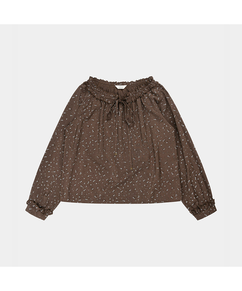 PIGMENT（ピグメント）の「ネックフリルオータムフラワーブラウス (KYBL2606025)（シャツ/ブラウス・レディース・ブラウン/アイボリー・FREE）」の2枚目の写真