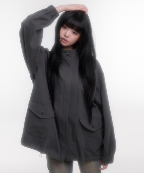 NAAIEEN(ナイエン)の「ラウンドポケットデニムフィールドジャケット ダークパープル(ミリタリージャケット・レディース・その他・FREE)」の1枚目の写真