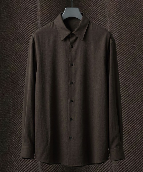 UNITED TOKYO(ユナイテッドトウキョウ)の「SILK NYLON TWILL ダブルタックシャツ(シャツ/ブラウス・メンズ・ブラック/オフホワイト/ブラウン・1/2)」の1枚目の写真