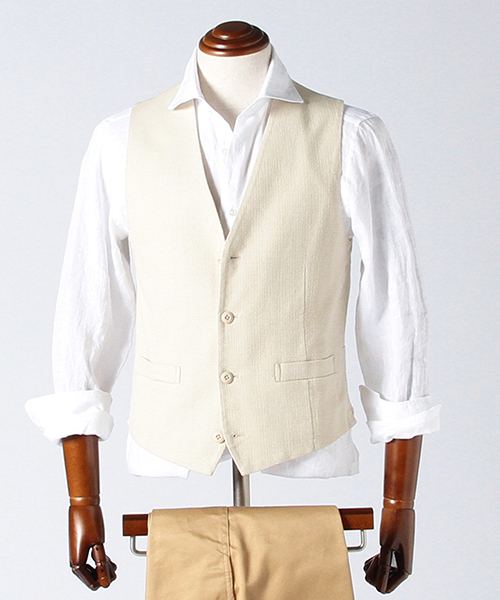 B:MING by BEAMS（ビーミングバイビームス）の「ビーミング by ビームス / カジュアルジレ（ベスト・メンズ・ナチュラル/ベージュ/ブルー系その他/ネイビー・48/46/44）」の3枚目の写真