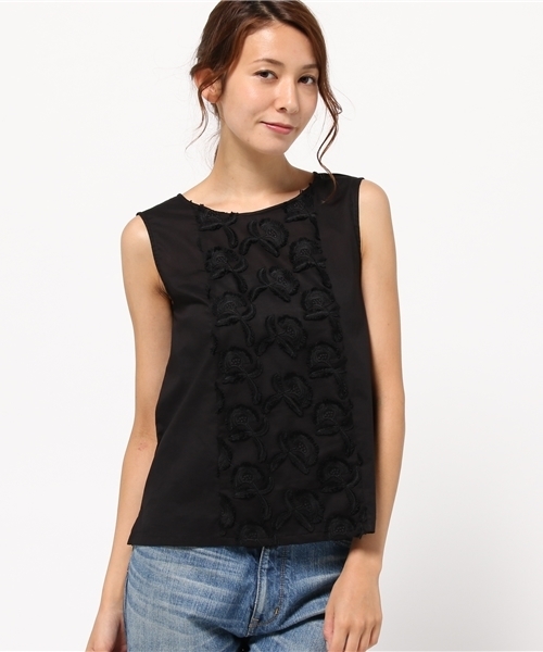 NATURAL BEAUTY BASIC（ナチュラルビューティーベーシック）の「カットジャガードブラウス（シャツ/ブラウス・レディース・ホワイト系その他/ブラック・SMALL/MEDIUM）」の11枚目の写真