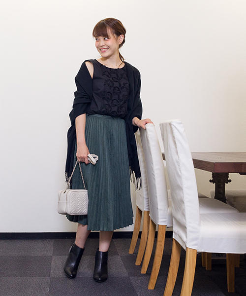 NATURAL BEAUTY BASIC（ナチュラルビューティーベーシック）の「カットジャガードブラウス（シャツ/ブラウス・レディース・ホワイト系その他/ブラック・SMALL/MEDIUM）」の10枚目の写真