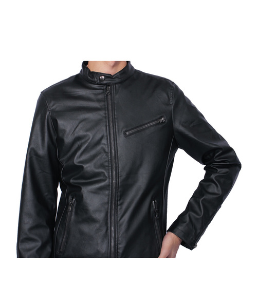 ８(eight)（エイト）の「シングル ライダースジャケット PUレザー（ライダースジャケット・メンズ・ブラック/キャメル/チャコールグレー/ネイビー・MEDIUM/LARGE/X-LARGE）」の18枚目の写真