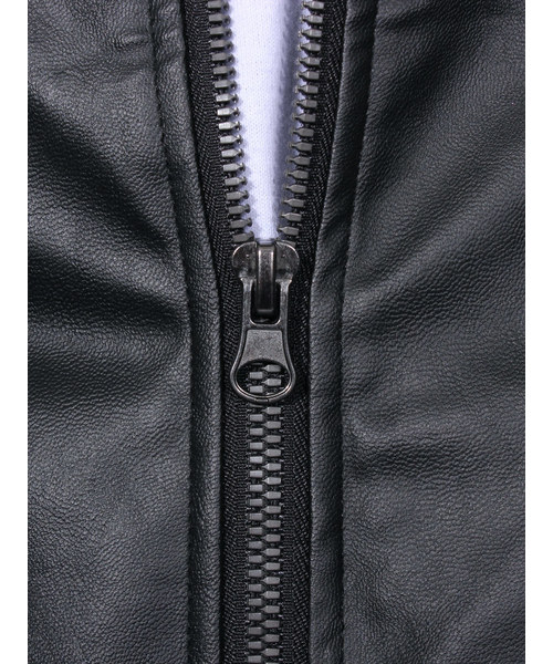８(eight)（エイト）の「シングル ライダースジャケット PUレザー（ライダースジャケット・メンズ・ブラック/キャメル/チャコールグレー/ネイビー・MEDIUM/LARGE/X-LARGE）」の11枚目の写真