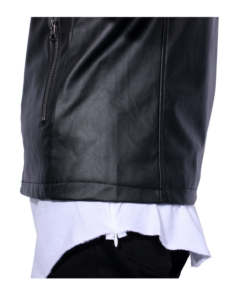 ８(eight)（エイト）の「シングル ライダースジャケット PUレザー（ライダースジャケット・メンズ・ブラック/キャメル/チャコールグレー/ネイビー・MEDIUM/LARGE/X-LARGE）」の13枚目の写真