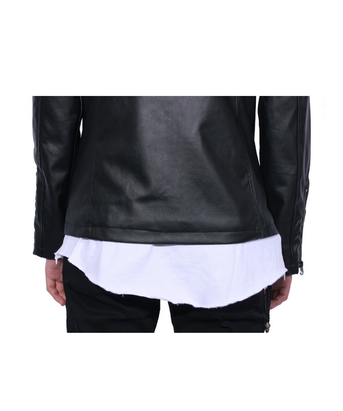 ８(eight)（エイト）の「シングル ライダースジャケット PUレザー（ライダースジャケット・メンズ・ブラック/キャメル/チャコールグレー/ネイビー・MEDIUM/LARGE/X-LARGE）」の14枚目の写真