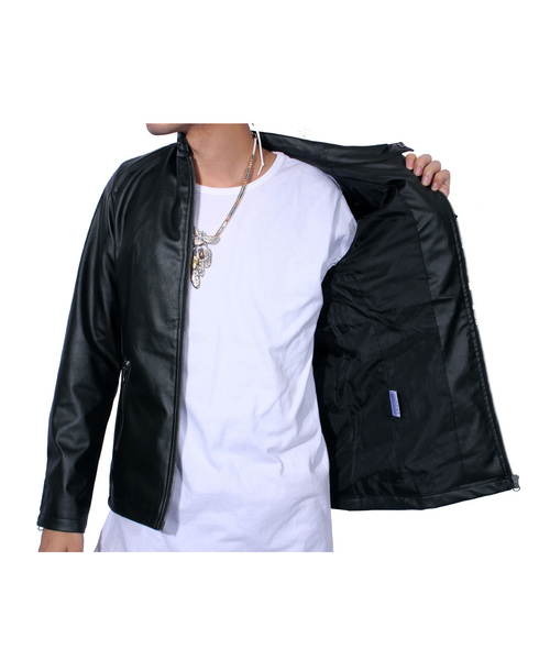 ８(eight)（エイト）の「シングル ライダースジャケット PUレザー（ライダースジャケット・メンズ・ブラック/キャメル/チャコールグレー/ネイビー・MEDIUM/LARGE/X-LARGE）」の16枚目の写真