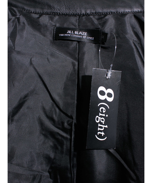 ８(eight)（エイト）の「シングル ライダースジャケット PUレザー（ライダースジャケット・メンズ・ブラック/キャメル/チャコールグレー/ネイビー・MEDIUM/LARGE/X-LARGE）」の10枚目の写真