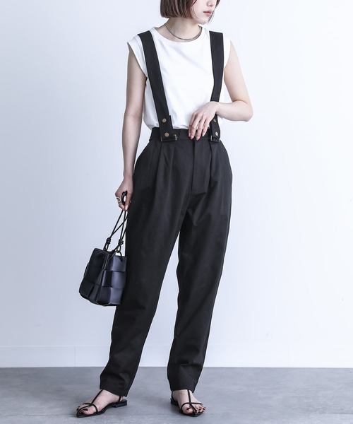kOhAKU（コハク）の「『サスペンダーパンツ』（その他パンツ・レディース・ベージュ/ネイビー/ブラック/カーキ・LARGE/MEDIUM）」の15枚目の写真
