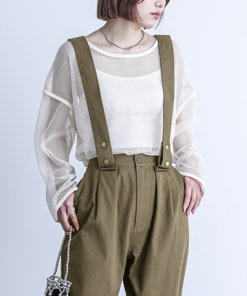 kOhAKU（コハク）の「『サスペンダーパンツ』（その他パンツ・レディース・ベージュ/ネイビー/ブラック/カーキ・LARGE/MEDIUM）」の13枚目の写真