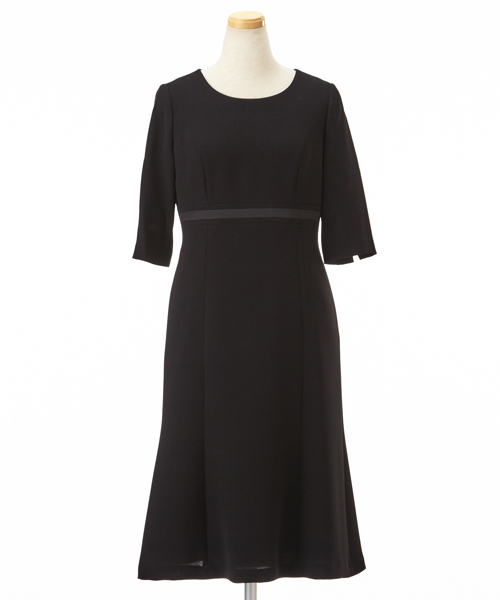 喪服 ノーカラージャケット フレアーワンピース ブラックフォーマルアンサンブル