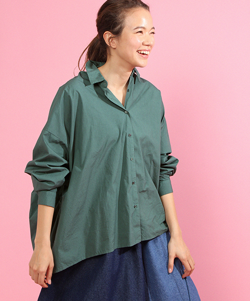 niko and...(ニコアンド)の「染めBIGBIGレギュラーシャツ【niko and ...】(シャツ/ブラウス・レディース・グリーン/ベージュ・FREE)」の9枚目の写真