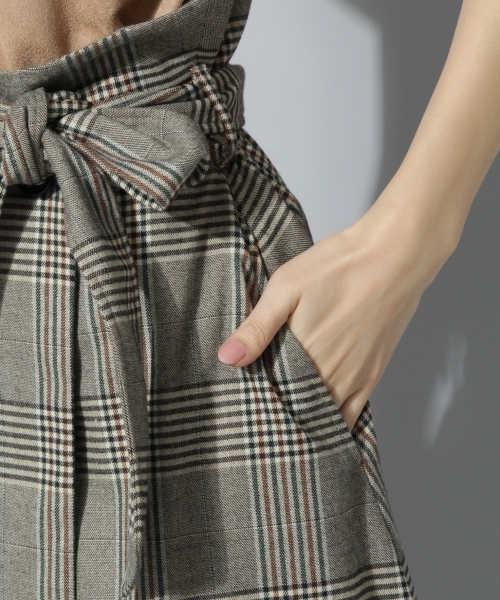 Andemiu（アンデミュウ）の「【WEB限定】チェックラップスカート773269（スカート・レディース・ブラック/ベージュ・FREE）」の10枚目の写真