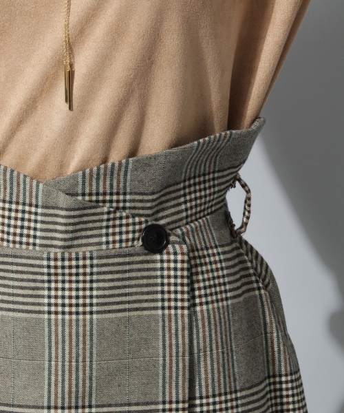 Andemiu（アンデミュウ）の「【WEB限定】チェックラップスカート773269（スカート・レディース・ブラック/ベージュ・FREE）」の13枚目の写真