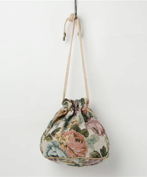 merlot plus | ゴブラン柄巾着バッグ2491(ハンドバッグ)