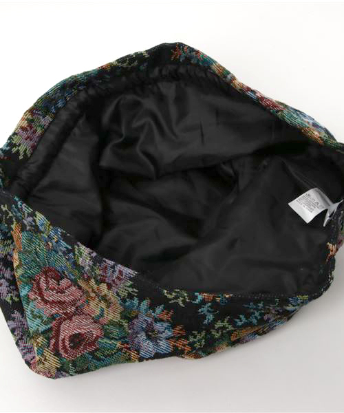 merlot plus(メルロープリュス)の「ゴブラン柄巾着バッグ2491(ハンドバッグ・レディース・ブラック/ベージュ・FREE)」の5枚目の写真