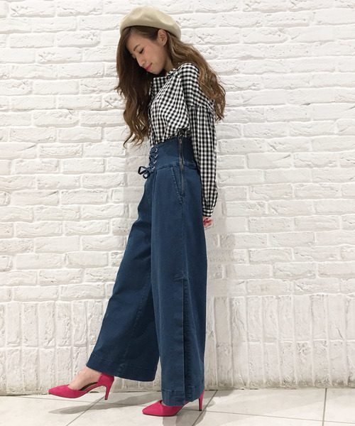 VENCEEXCHANGE（ヴァンスエクスチェンジ）の「カシュクールブラウス                   （シャツ/ブラウス・レディース・ブラック/オフホワイト・MEDIUM）」の7枚目の写真